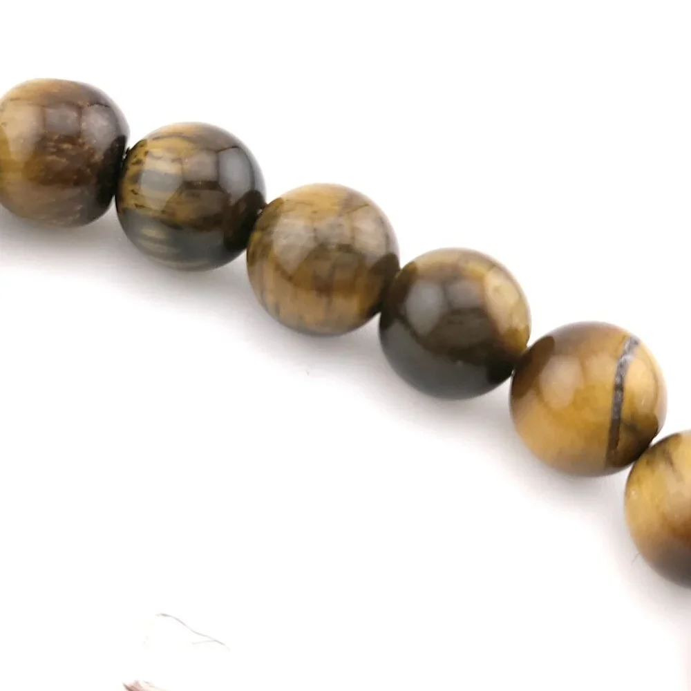 David Yurman Sterling Silver 8mm Tiger's Eye Spiritual Bead Beaded Pull Bracelet